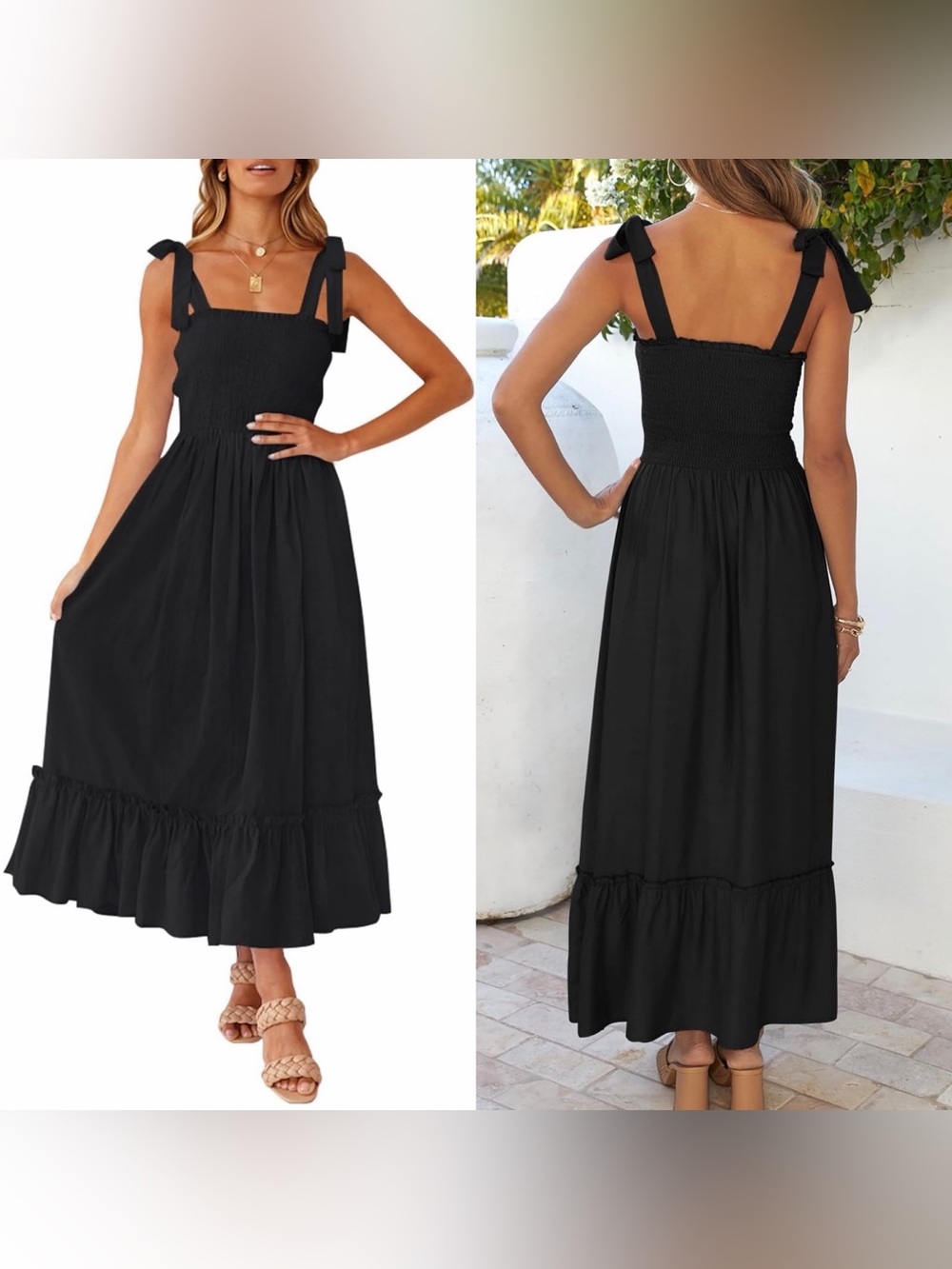 ZESICA Women’s Summer Boho Spaghetti Strap Maxi Dress